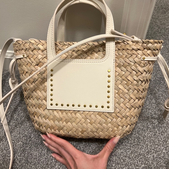 MANGO BASKET BAG WITH STUDS DETAIL - Ecru - Picture 4 of 4